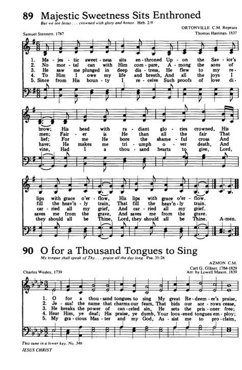 Hymn: Majestic sweetness sits enthroned .
